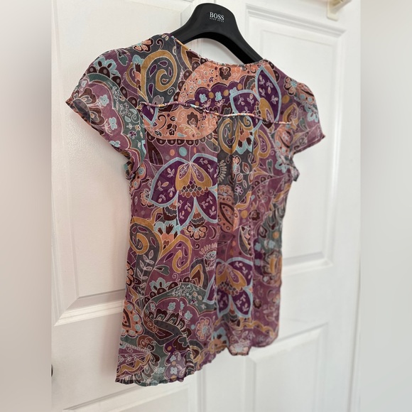 Pink Short Sleeves Bohemian Scrolls Smocked
Top Size 12 - Picture 7 of 8